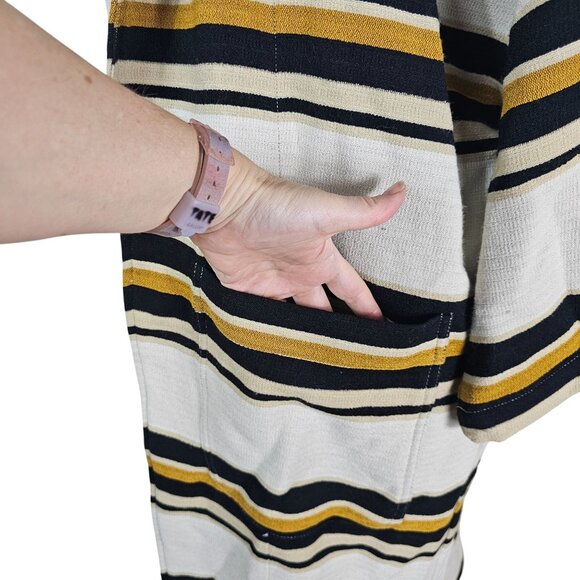 The Odells Striped Open-Front Cardigan Duster Coat Sz L Southwestern Boho Scandi - Picture 10 of 10